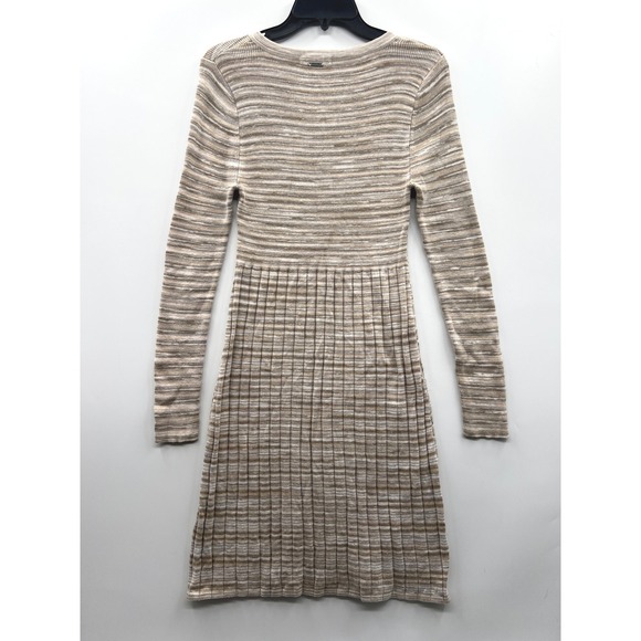 Prana Women's Henly Striped Knit Button Neck Pleated Organic Cotton Dress Size M - Picture 3 of 7